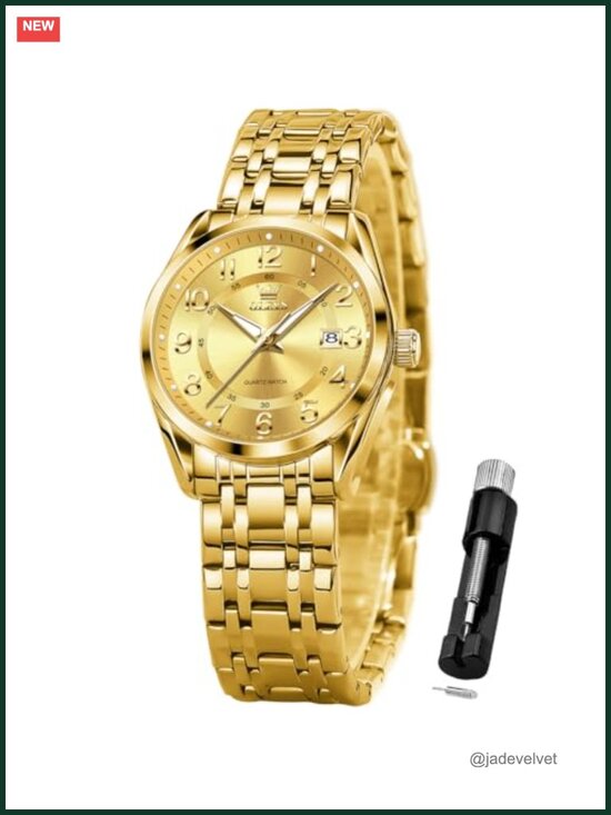 Women\'s Stainless Steel Watch with Luminous Date Feature